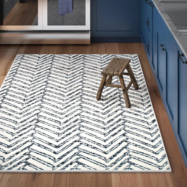 Lorelai Transitional Geometric Area Rug in Blue | Wayfair North America