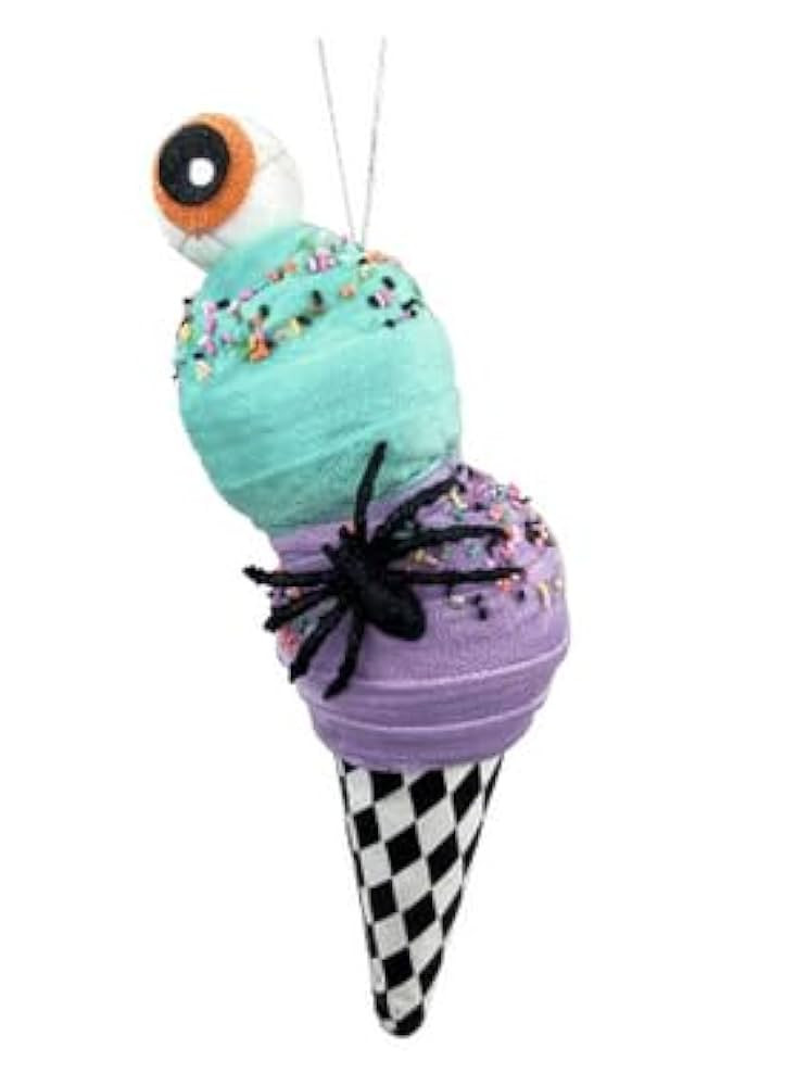 12" Harlequin Halloween Ice Cream Cone: Purple & Mint | Amazon (US)