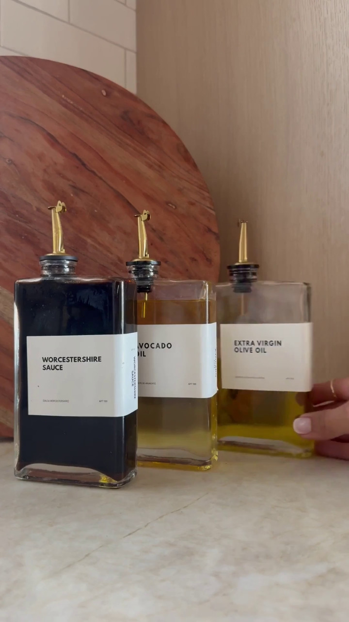 I linked these glass oil bottles because they instantly make everyday kitchen staples look more organized and intentional.

I love using them for olive oil, avocado oil, and cooking essentials. The clean labels and simple design keep my countertops feeling tidy while adding a polished, designer-inspired touch. Shop all my favorite kitchen organization finds below.
@lowes 
@Walmart
@cottageandkey

#LTKU #LTKHome #LTKSaleAlert