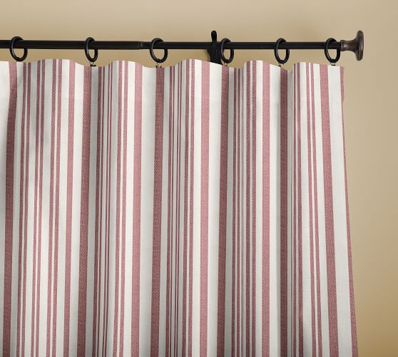 Antique Stripe Print Linen Cotton Rod Pocket Curtain | Pottery Barn (US)