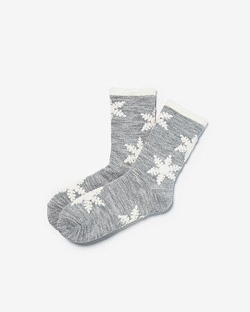 cozy snowflake print fleece-lined boot socks | Express