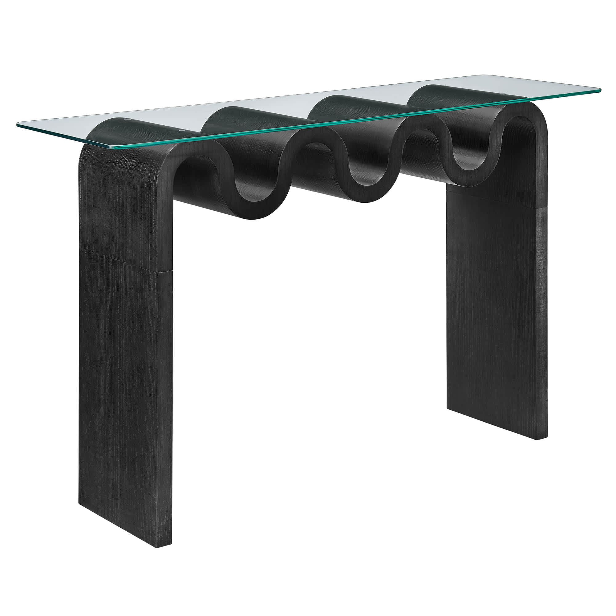 Modway Ondine Glass Top 50-in Console Table in Black one_size | EEI-6901-BLK | Lowe's