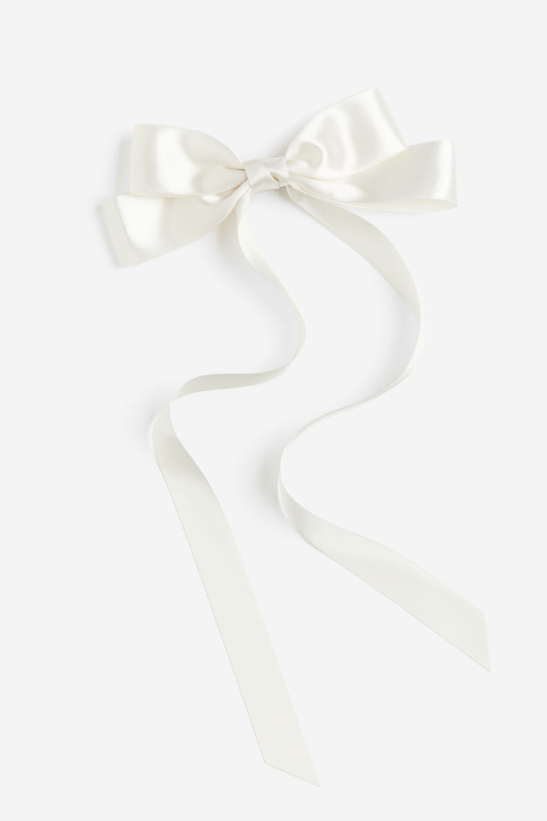 H & M - Hair Clip with Bow - White | H&M (US + CA)