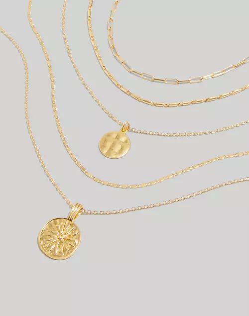 Five-Piece Solar Coin Chain Necklace Set | Madewell