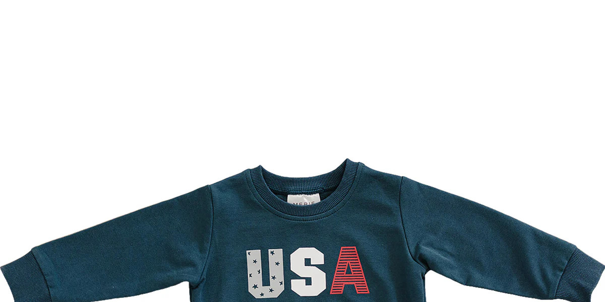 USA French Terry Crew Neck | Mebie Baby