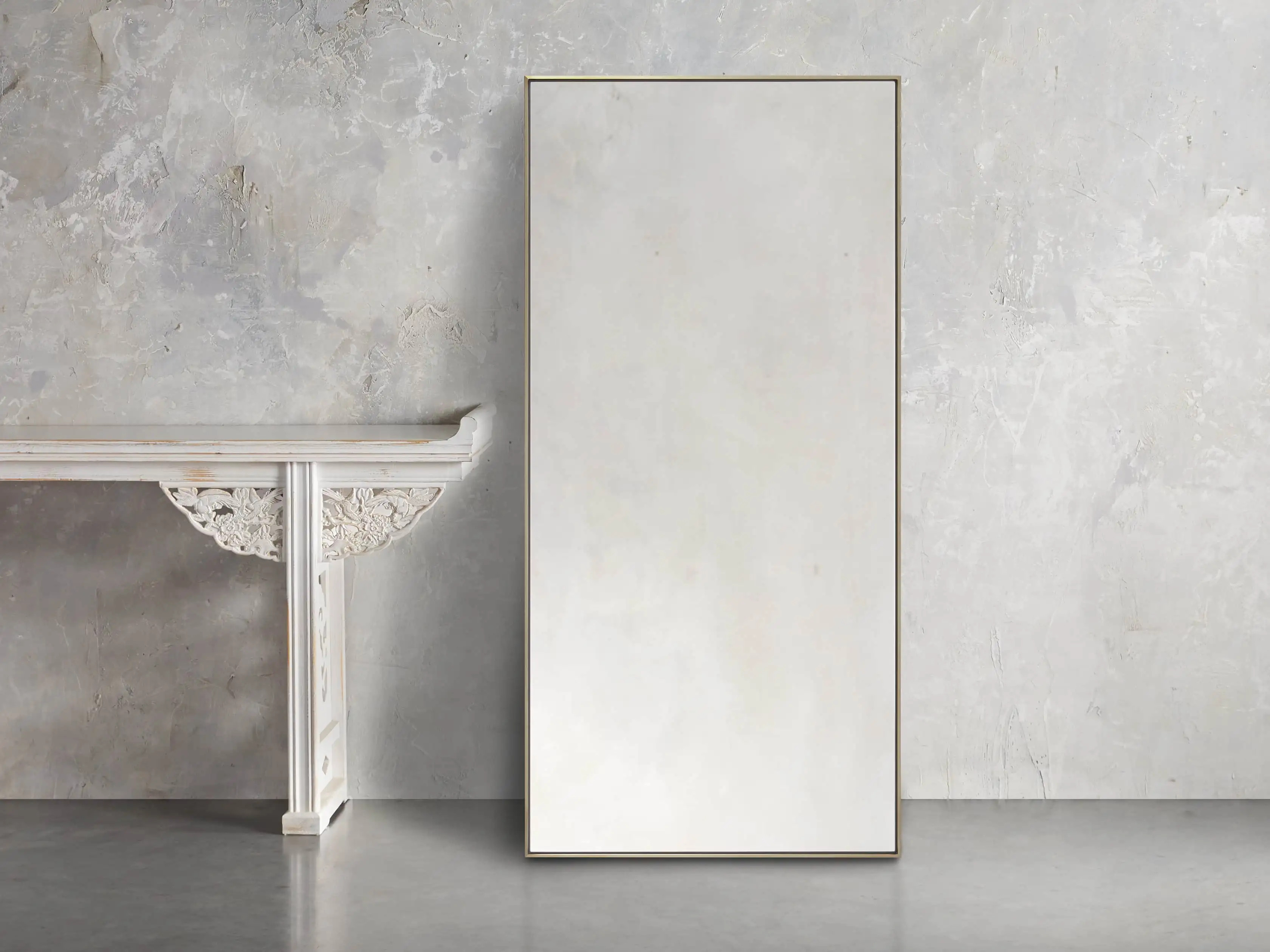 Linnea Floor Mirror in Brass | Arhaus