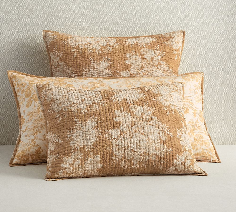 Juliette Toile Handcrafted Reversible Pick-Stitch Quilted Sham | Pottery Barn (US)