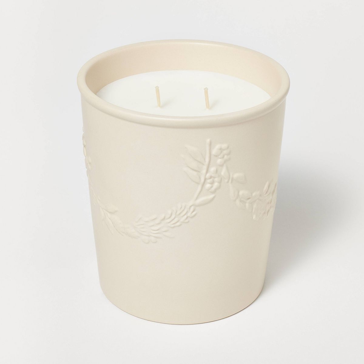 25oz Ceramic Bay & Winter Berry Candle Cream - Threshold™ designed with Studio McGee | Target