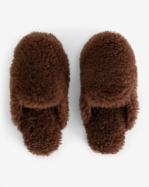 Fuzzy Teddy Slippers | Express