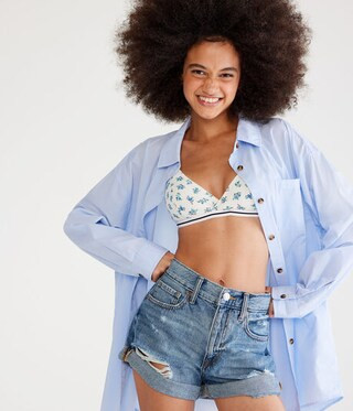 High-Rise Denim Mom Shorts | Aeropostale