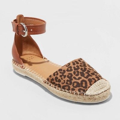 Women's Chloe Microsuede Leopard Print Espadrille Flat - A New Day™ | Target