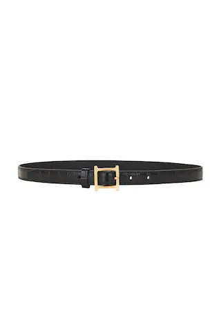 Helsa Logo Mini Waist Belt in Black Croco & Gold from Revolve.com | Revolve Clothing (Global)