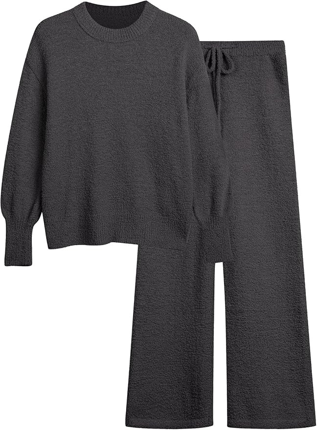 Women's 2 Piece Oversized Fuzzy Fleece Pajama Set Long Sleeve Fall Winter Pajamas Lounge Sets 202... | Amazon (US)
