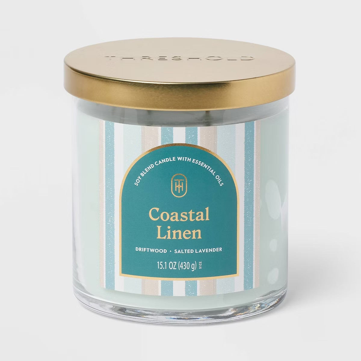 2-Wick Lidded Glass Jar Candle Coastal Linen 15.1oz - Threshold™ | Target