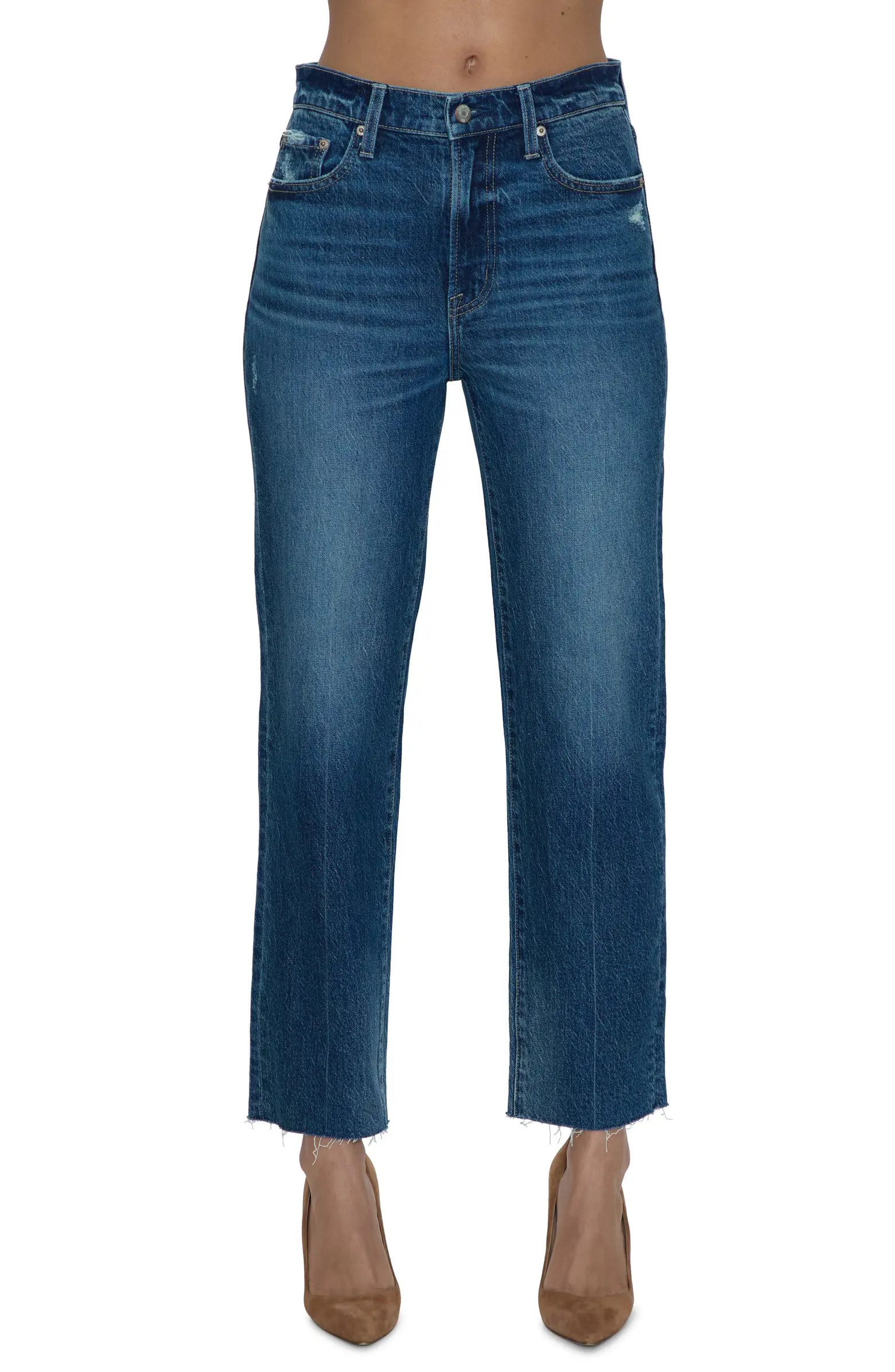 Pistola Charlie High Waist Raw Hem Ankle Straight Leg Jeans | Nordstrom | Nordstrom