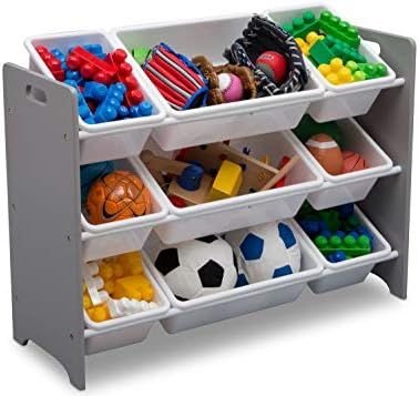 Delta Children MySize 9 Bin Plastic Toy Organizer, Grey | Amazon (US)