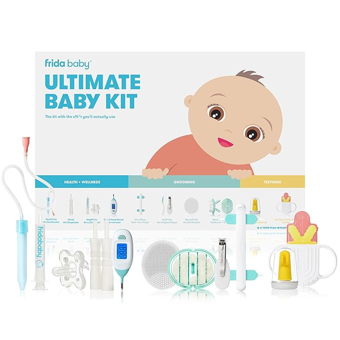 Frida Baby Ultimate Baby Kit, 10 piece New Born Essentials Gift Set Includes Wellness Sick Day, G... | Amazon (US)