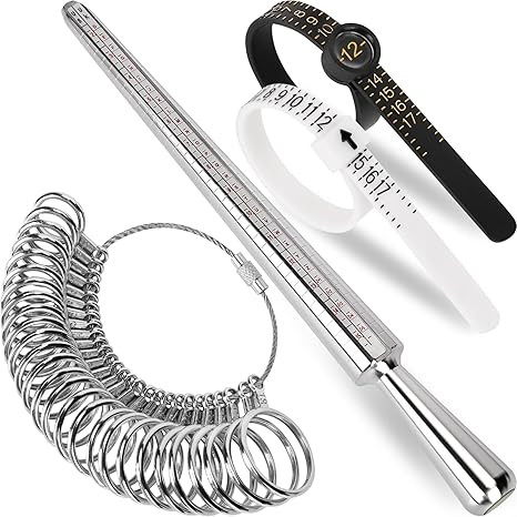Ring Sizer Measuring Tool Kit, Ring Mandrel Measurer, 27 PCS Premium Steel Measuring Ring Tool, U... | Amazon (US)