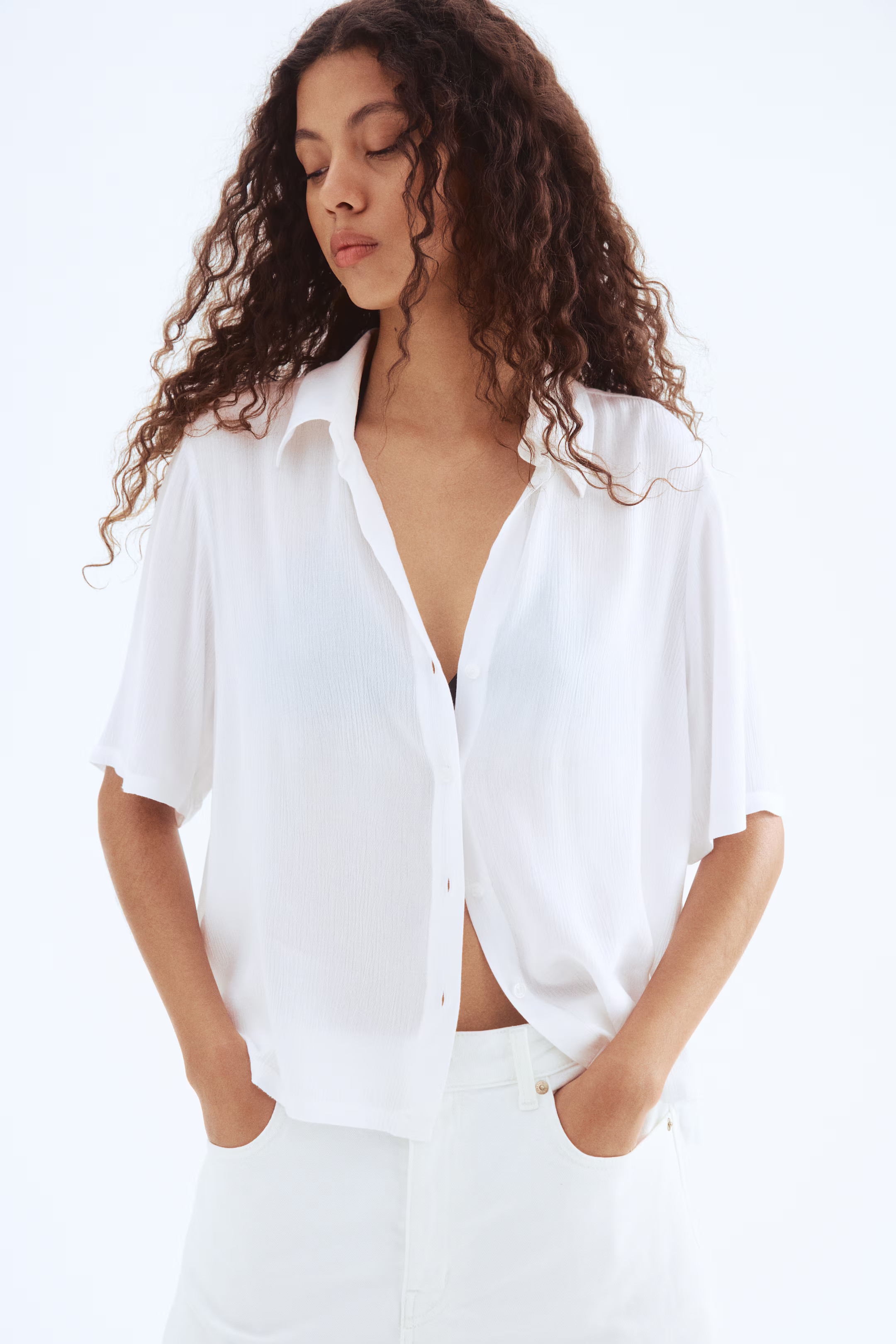Crinkled viscose shirt | H&M (UK, MY, IN, SG, PH, TW, HK)