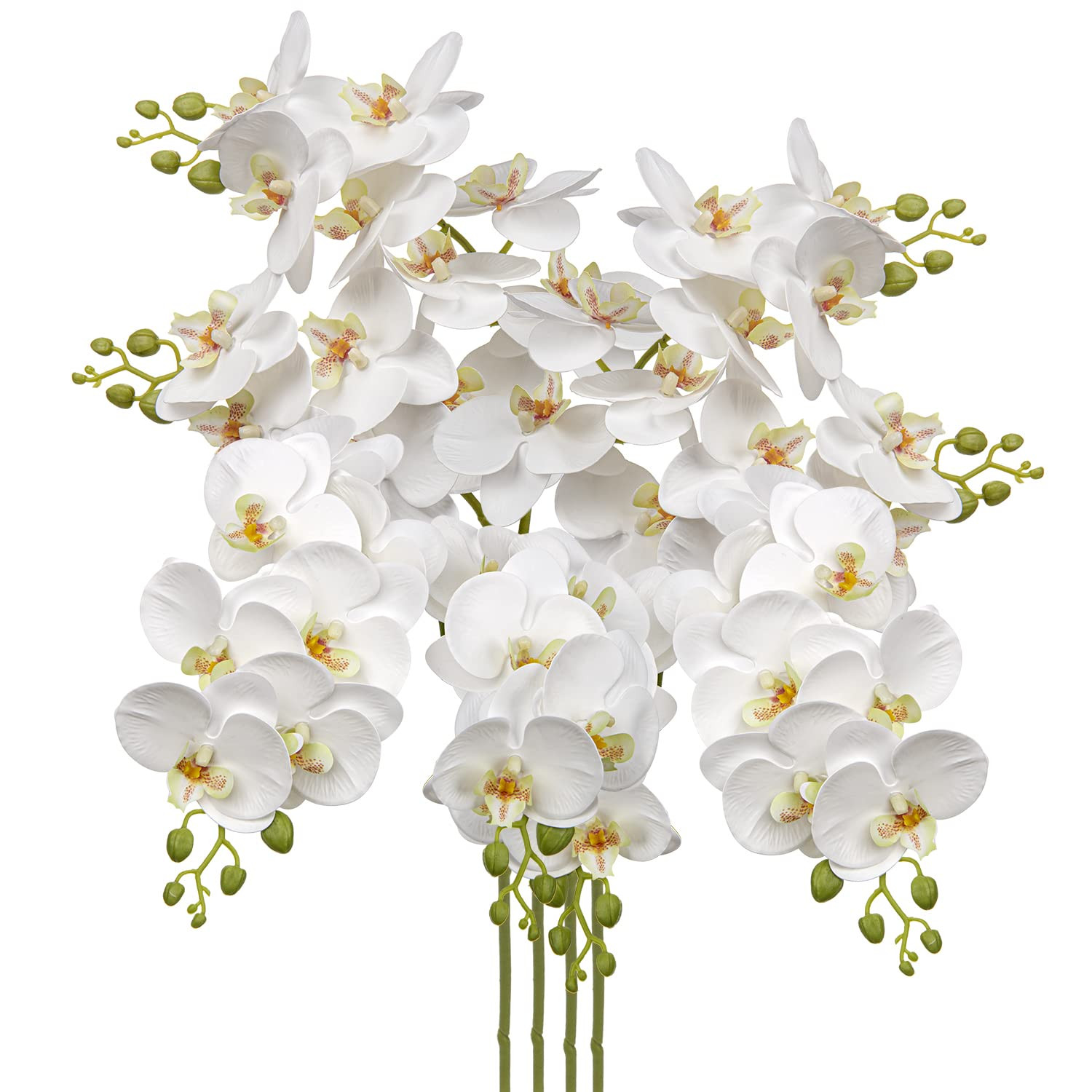 30 Inch White Orchids Artificial Flowers Real Touch Phalaenopsis Spray Artificial Orchid Stems wi... | Amazon (US)