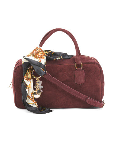 Made In Italy Suede Booling Bag | TJ Maxx