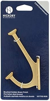 Hickory Hardware S077192-BGB Skylight Collection Hook 4-7/8 Inch Long, Brushed Golden Brass | Amazon (US)