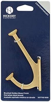 Hickory Hardware S077192-BGB Skylight Collection Hook 4-7/8 Inch Long, Brushed Golden Brass | Amazon (US)