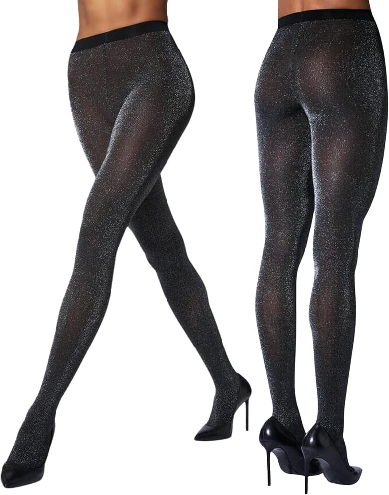 Rzkulek Women's Sparkly Metallic Shimmer Tights 50D High Waist Glitter Pantyhose Perfect for Part... | Amazon (US)