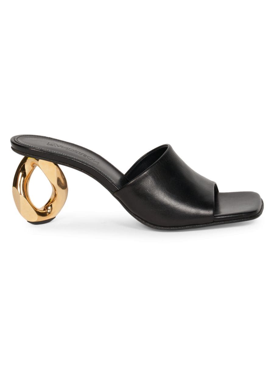 Shop JW Anderson Chain-Heel Leather Mules | Saks Fifth Avenue | Saks Fifth Avenue