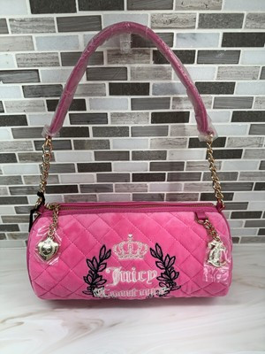 Juicy Couture Royal Moment Mini Barrel Purse/Bag-Velour-Juicy Pink | eBay US