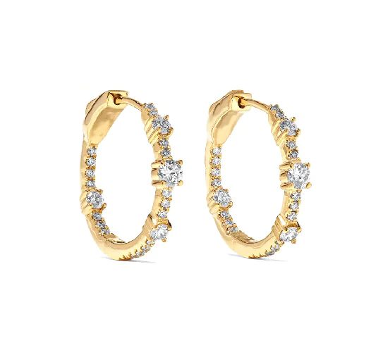 Inside Out Micro Pave CZ Hoop Earrings | SKN Collections