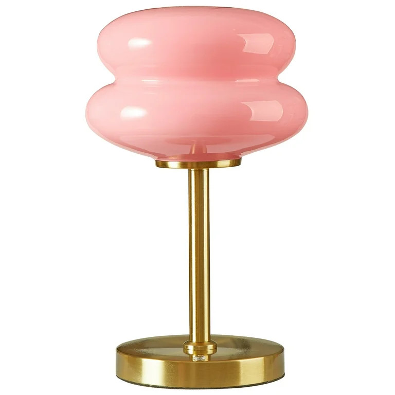 Mainstays Pink Double Bubble Glass Table Lamp, 12.4" H | Walmart (US)