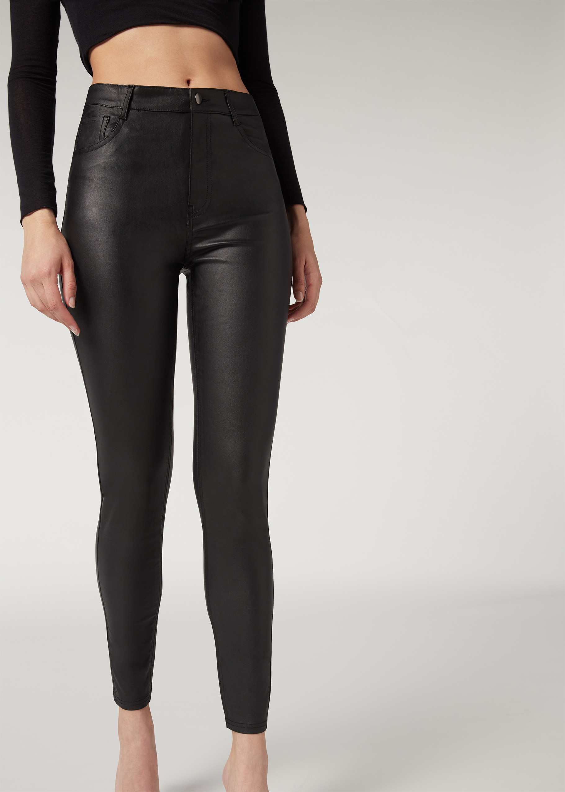 Faux Leather Skinny Leggings - Calzedonia | Calzedonia US