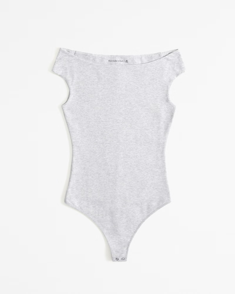 Women's Cotton-Blend Seamless Fabric Off-The-Shoulder Bodysuit | Women's Tops | Abercrombie.com | Abercrombie & Fitch (US)