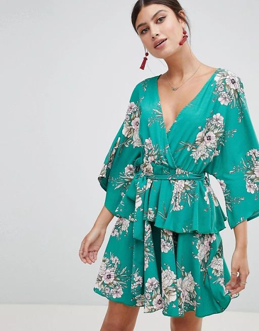 PrettyLittleThing Kimono Sleeve Mini Dress | ASOS US