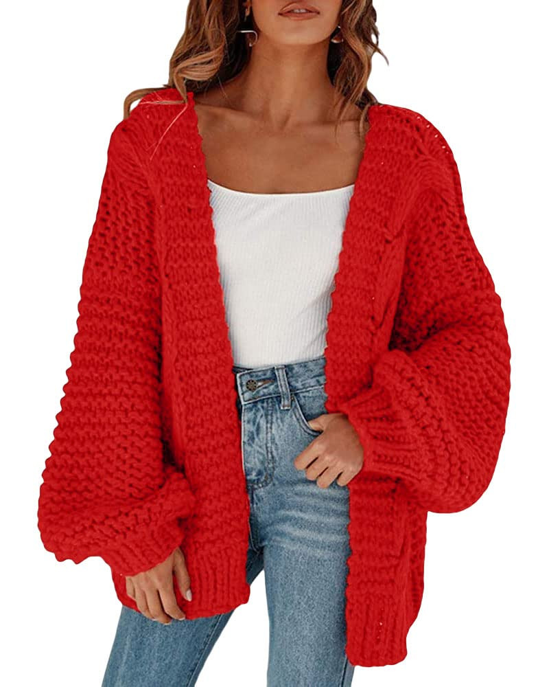 Remikstyt Womens Chunky Cardigan Cable Knit Oversized Open Front Cardigan Sweaters | Amazon (US)