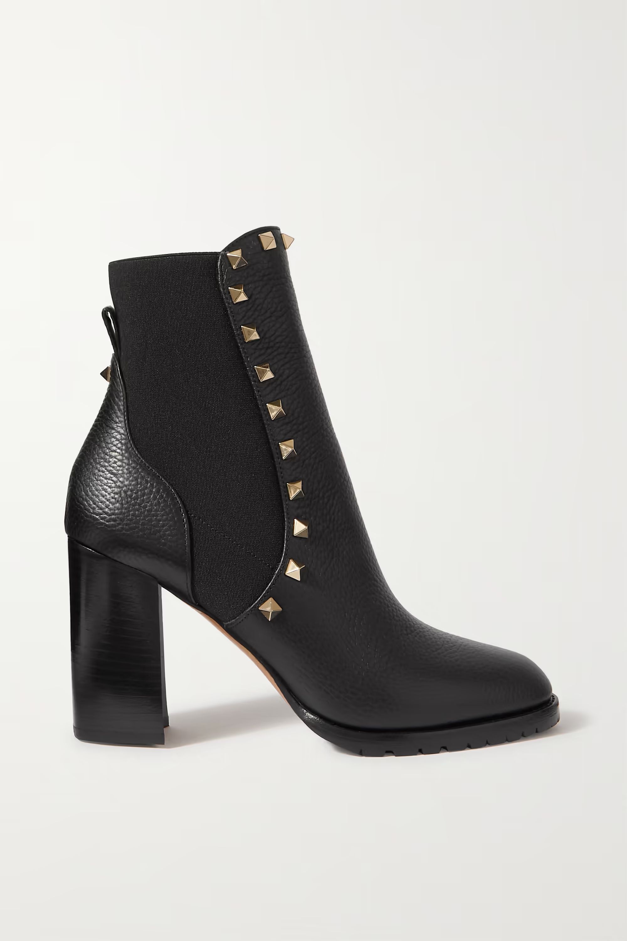 Valentino Garavani Rockstud Beatle textured-leather ankle boots | NET-A-PORTER (US)