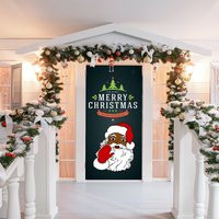 Black Santa Claus Decoration - Christmas Door Covers Decor Holiday Cover | Etsy (US)