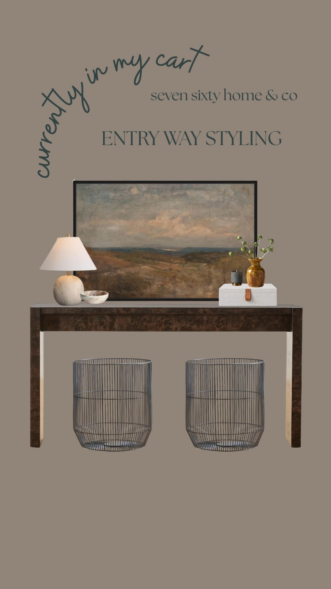 Entryway styling with a narrow console table, layered artwork, and simple decorative accents for a warm, pulled-together first impression. This entryway uses classic shapes, neutral tones, and minimal styling to create an inviting space that feels intentional without feeling cluttered.

Ideal for small entryways, narrow foyers, or hallway styling. These entryway decor pieces work well for everyday use while keeping the space functional and visually calm.

entryway styling ideas, entryway table decor, console table styling, small entryway decor, neutral entryway, modern traditional entryway 

 #LTKHome #LTKFindsUnder50 #LTKFindsUnder100