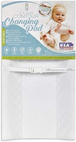 LA Baby Contoured Waterproof Diaper Changing Pad, 30" with Easy to Clean Quilted Cover - Made in ... | Amazon (US)