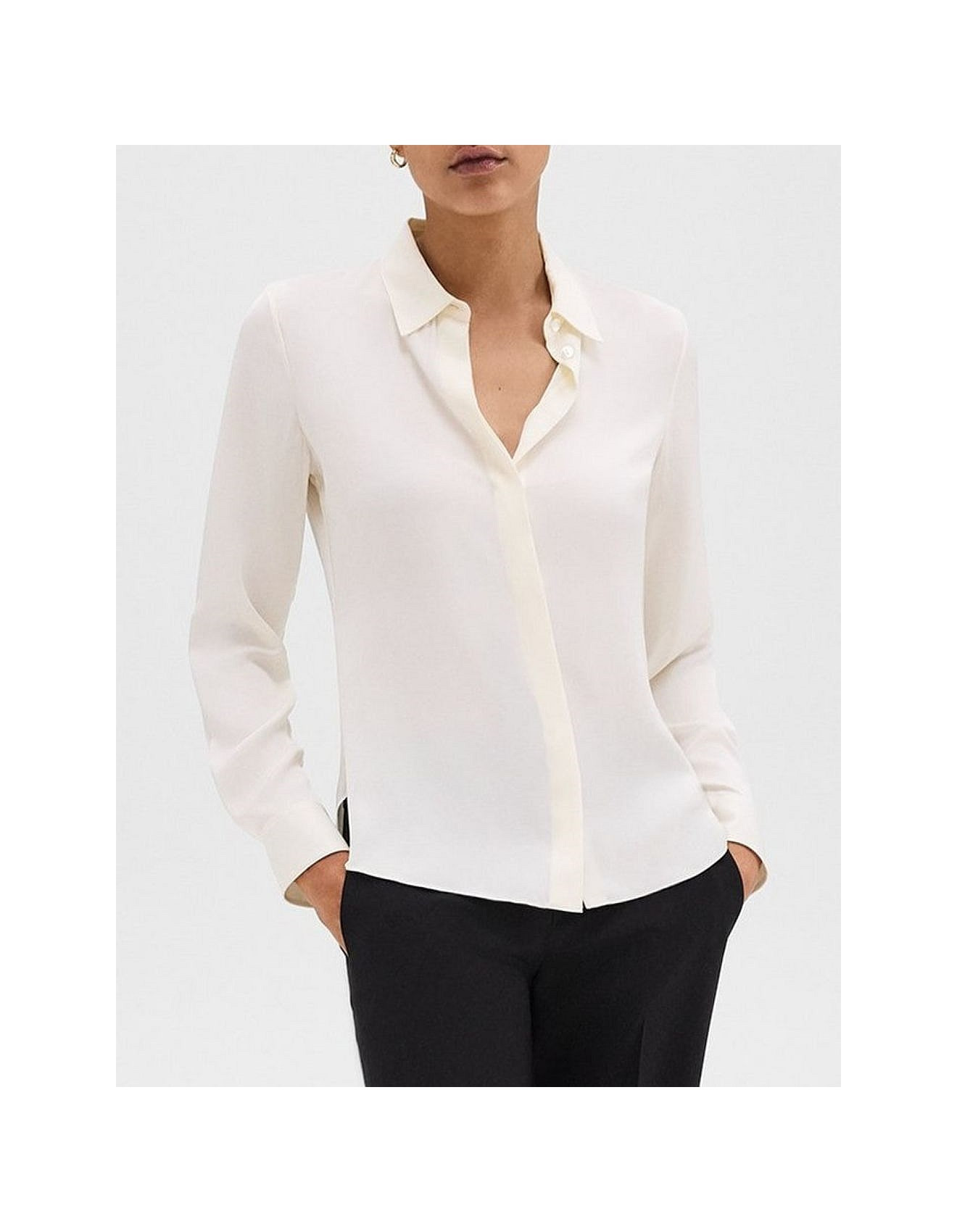 Classic Fitted Silk Shirt | David Jones (Australia & New Zealand)