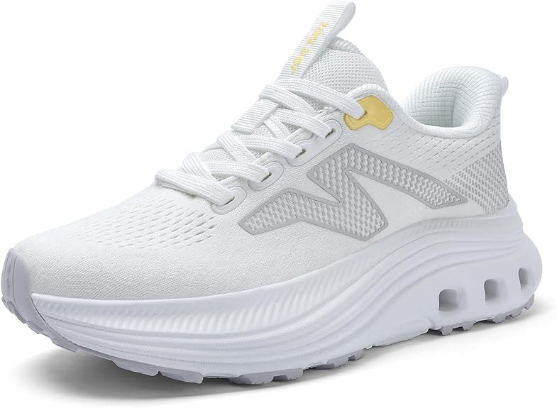 Womens Wide Slip On Walking Shoes with Cushioned Arch Support Long Distance Running Sneakers | Amazon (US)