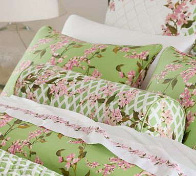 Monique Lhuillier Garden Trellis Bolster Pillow | Pottery Barn (US)