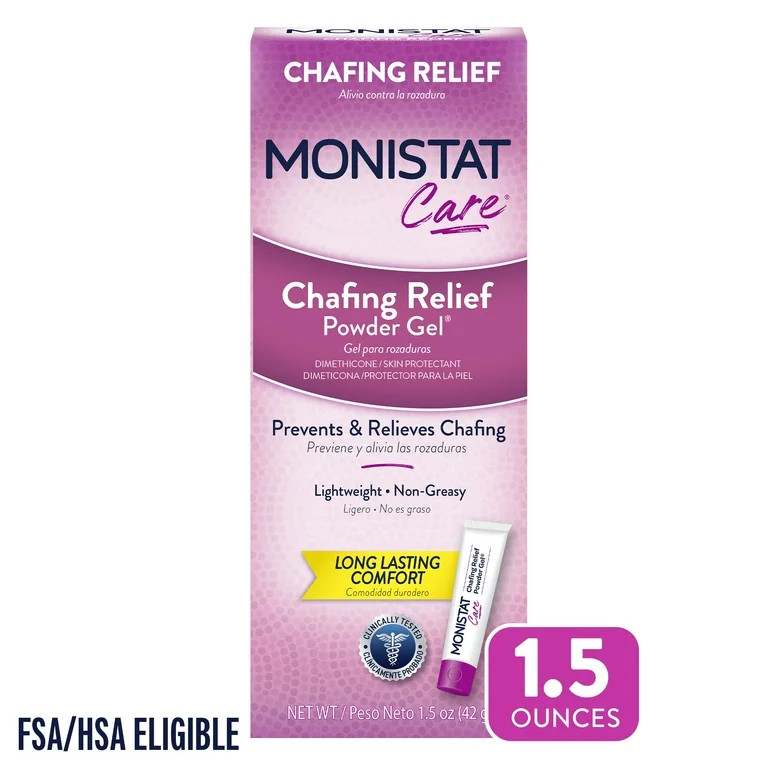 Monistat Chafing Relief Powder Gel, Female Anti-Chafe Protection, Fragrance Free, 1.5 oz | Walmart (US)