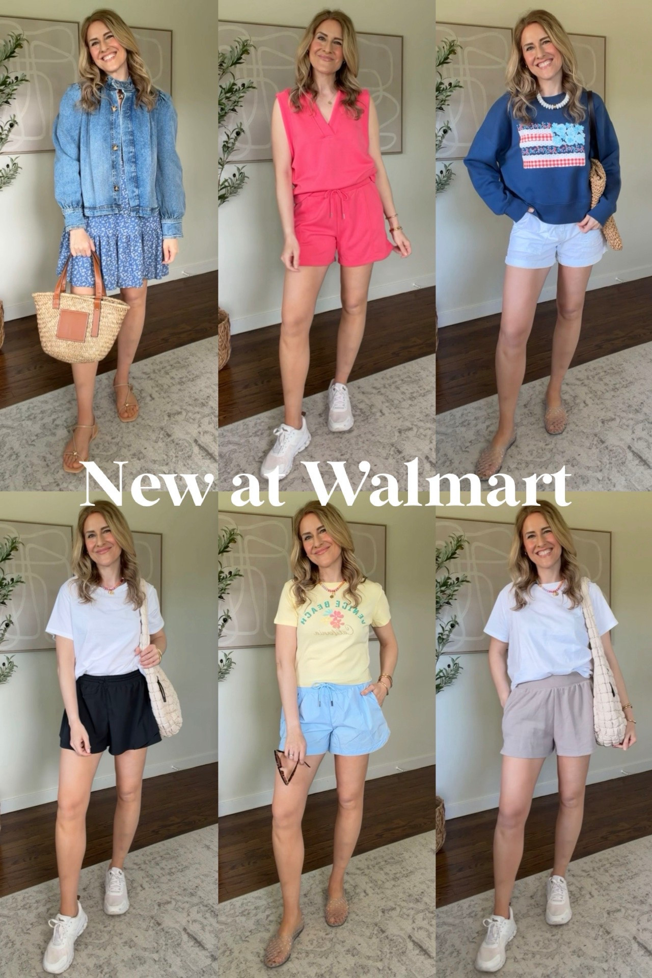 Walmart outfits of the week! Sizing: dress fits tts I’m in a small (it’s short for us tall girls I’m 5’8” just fyi). Denim jacket fits true to size; I’m in a medium, need a small. Pink scubaknit runs big! Go down one size. I’m in the small top and actually need XS. Sweatshirt I grabbed a medium for a relaxed fit. Running shorts I grabbed the medium; could also have done my usual size small. French terry cotton shorts run true to size, I’m in a small. No need to size up. The tees are juniors size XXL. #walmartfashion

#LTKOver40