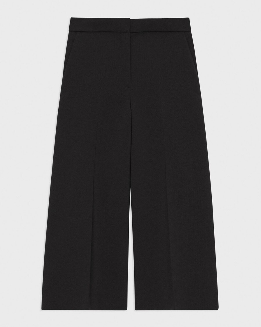 Cropped Wide-Leg Pant in Double Weave | Theory