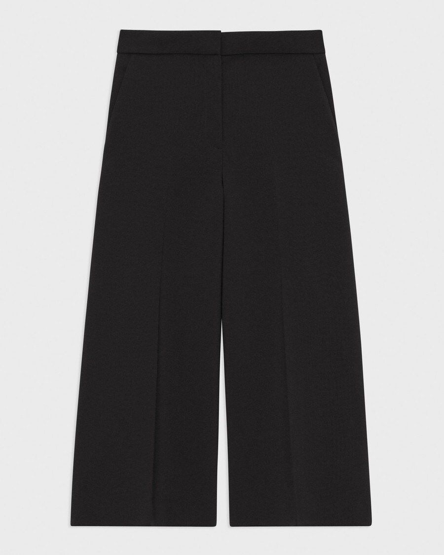 Cropped Wide-Leg Pant in Double Weave | Theory