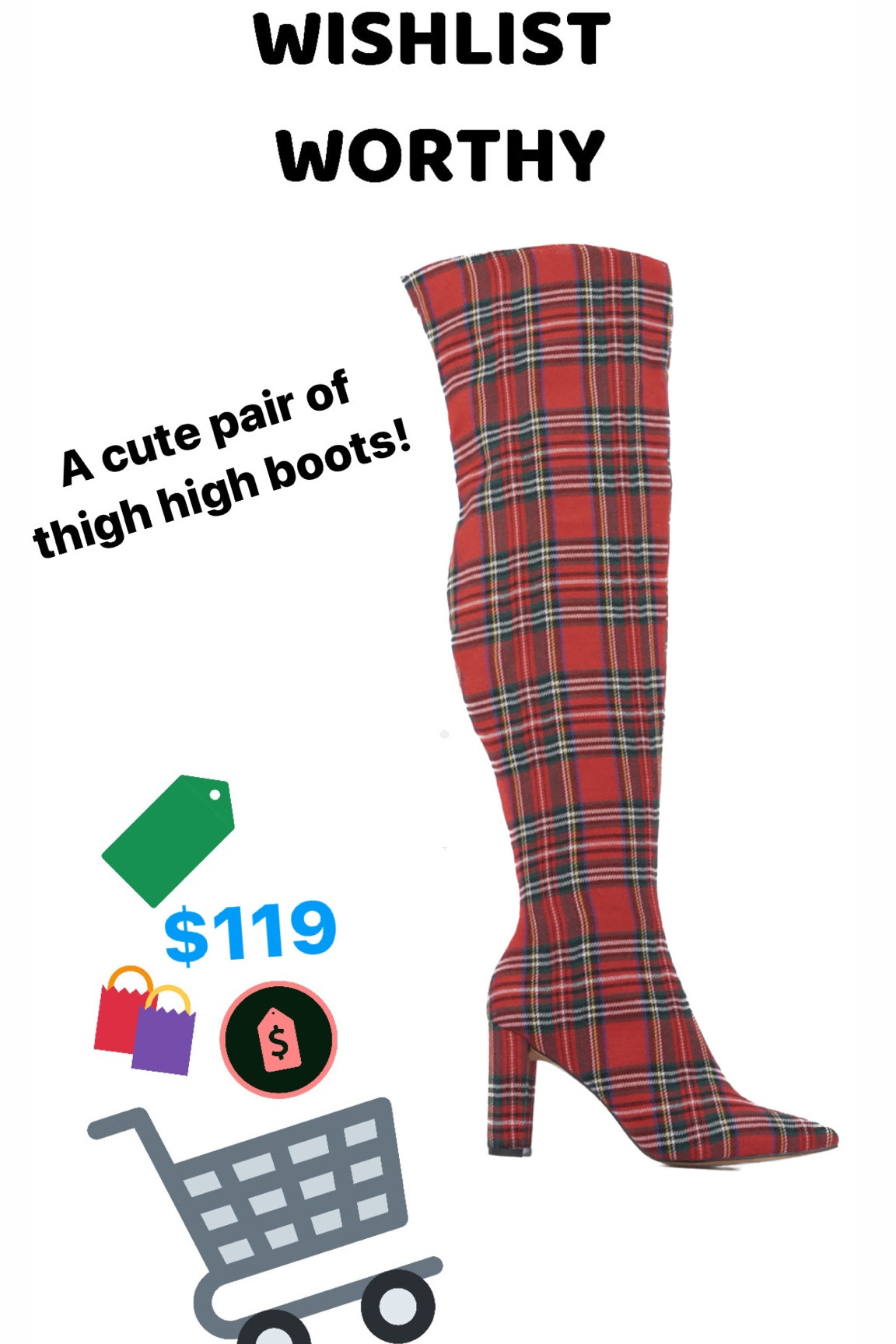 Tartan thigh high on sale boots