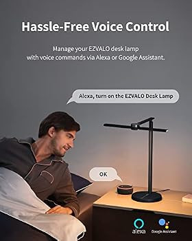 EZVALO Smart Desk Lamp with APP Control, Eye-Caring Auto-Dimming Table Lamp with Motion Sensor,00... | Amazon (US)