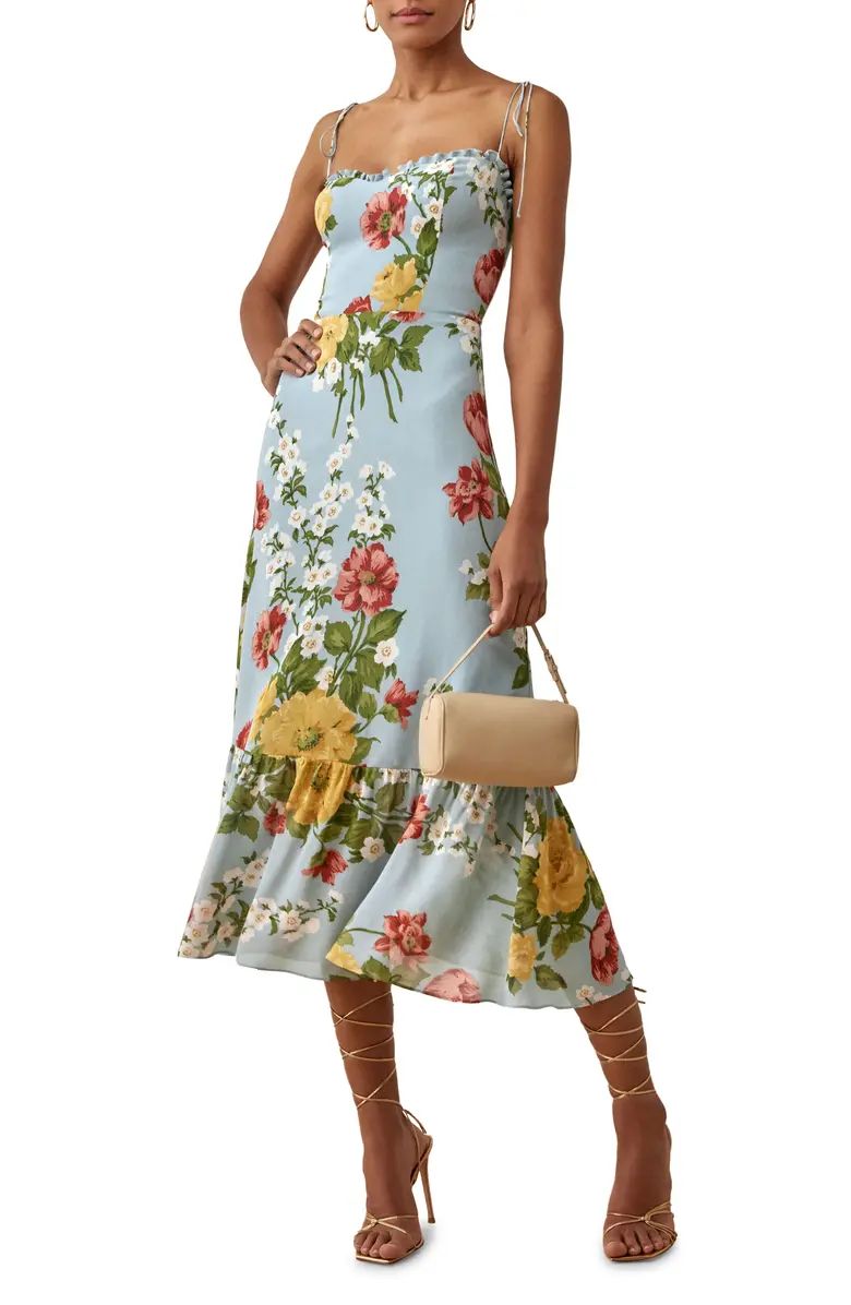 Enya Floral Print Tie Shoulder Dress | Nordstrom